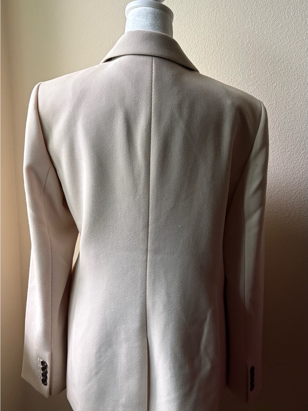 Ann Taylor Cream Double-Breasted Suit Jacket - Picture 3 of 7